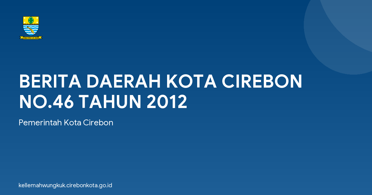 BERITA DAERAH KOTA CIREBON NO.46 TAHUN 2012