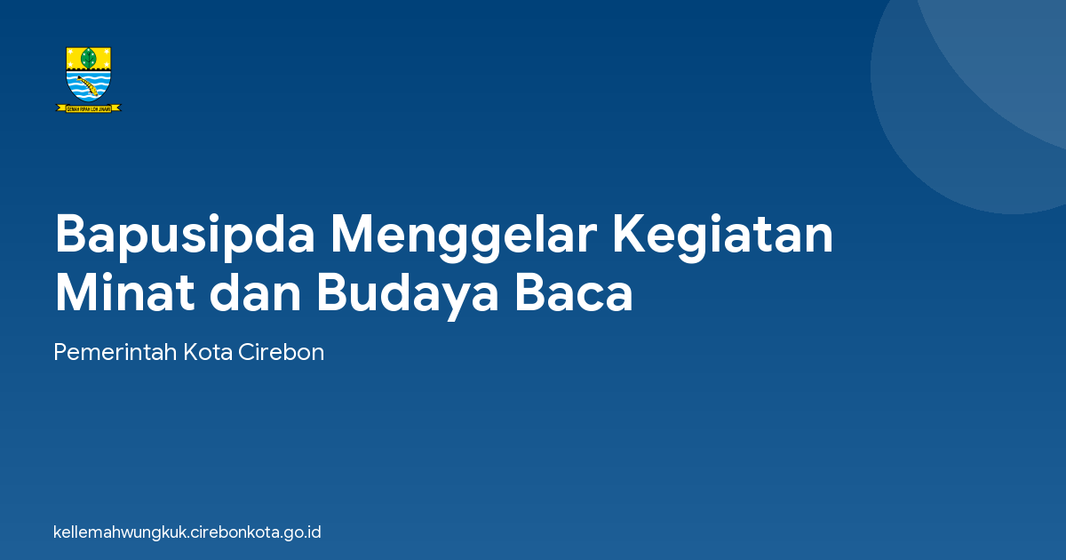 Bapusipda Menggelar Kegiatan Minat dan Budaya Baca