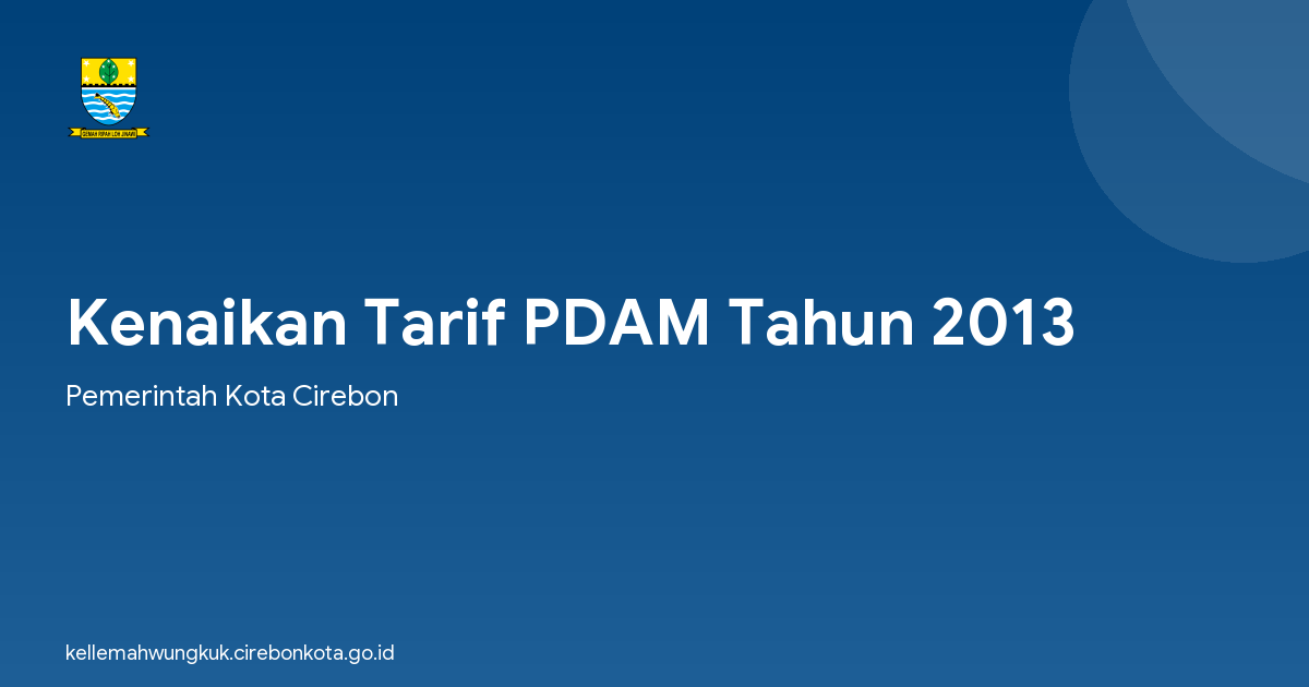 Kenaikan Tarif PDAM Tahun 2013