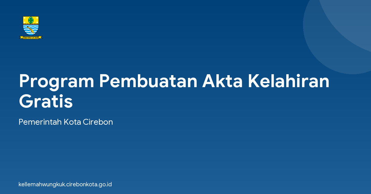 Program Pembuatan Akta Kelahiran Gratis