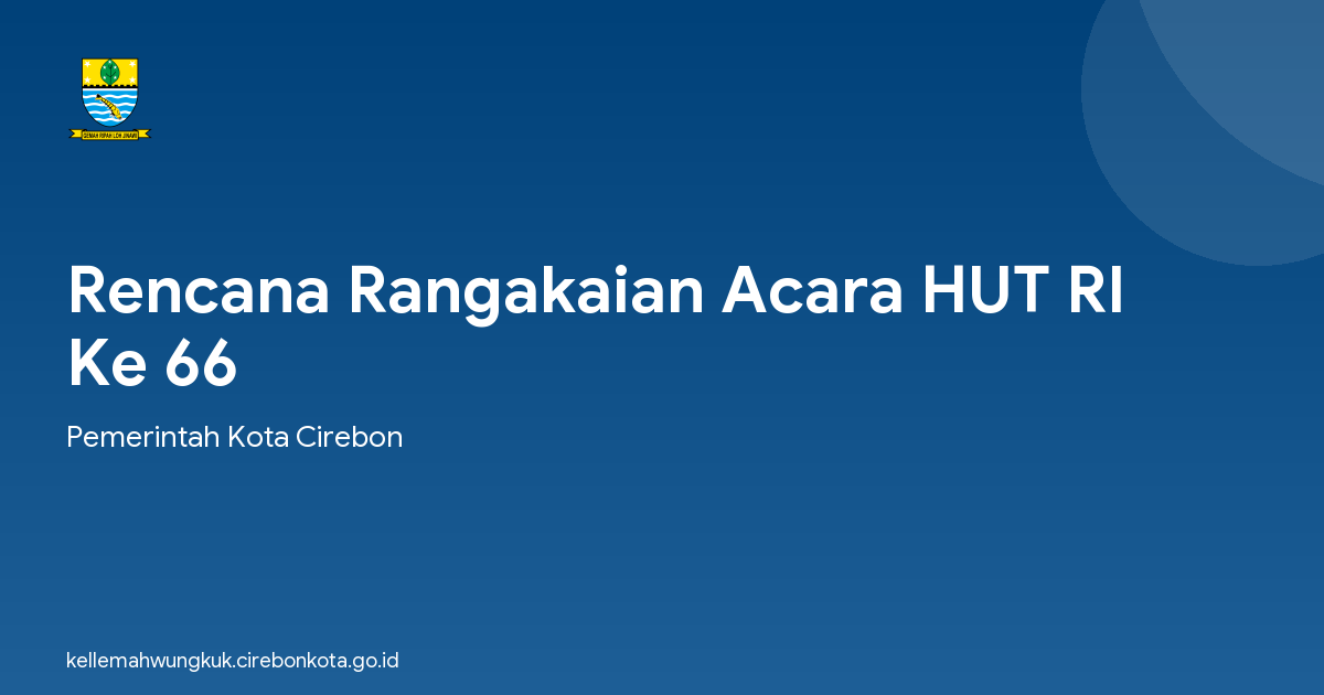 Rencana Rangakaian Acara HUT RI Ke 66